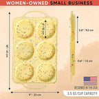 BAKE BOSS Jumbo Top Silicone Muffin Pans for Baking, 4 Inch Silicone Jumbo Muffin Pan 6 Cup, Egg Pan for Baking English muffins, Whoopie Pies, Corn Bread Bites, Confetti Muffin Top Pans Non Stick