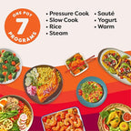 Instant Pot 7.5QT RIO Wide, 7-in-1 Electric Multi-Cooker, Pressure Cooker, Slow Cook, Rice, Steamer, Sauté, Yogurt & Warmer, Wide Base, Large Searing Base, WhisperQuiet Steam Release