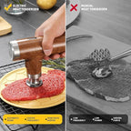 Electric Meat Tenderizer Tool,Cordless Meat Tenderizer Machine with 2 Stainless Steel Meat Mallet,Kitchen Essentials For Tenderizing Steak/Beef/Chicken Chops (brown) (N-09)