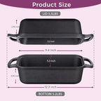 Cast Iron Loaf Pan with Lid 9x5 Inch, 2 in 1 Loaf Pans for Baking Bread, Even Heat Distribution for Sourdough, Homemade Bread