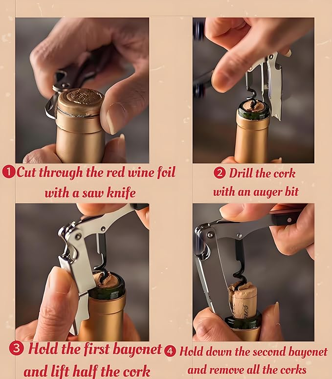 3 Sets Multi-function Wine Bottle Openers/Beer Bottle Openers, Professional Waiter Corkscrew Wine Openers(Black)