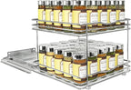 LYNK PROFESSIONAL® Pull Out Spice Organization for Cabinets - 10-3/8 inch Wide – Spice Rack for Inside Cabinets, Slide Out Spice Rack Organizer for cabinet – Pull Out Spice Rack, Sliding 2 Tier Chrome