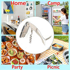 Professional Waiters Corkscrew, Wine Opener with Foil Cutter and Cap Remover, Stainless Steel Wine Key for Servers, Bartenders (Silver)