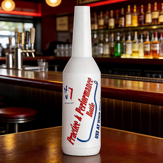 SuproBarware Flair Bottles Practice Set of 3 Bartender Practice Bottle 25oz/750ml Flair Bartending Kit Performance Training Bar Liquor White Decorative Shaker for Bar Pub Wine Cocktail