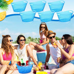 meekoo 6 Pcs Plastic Ice Buckets Bulk with Handles 4.5L Oval Storage Tub Large Capacity Ice Drink Bucket for Party Bar Wine Beer Champagne Beverage Bottle Cooler (4.5 L,Blue)