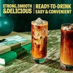 Wandering Bear Straight Black Organic Cold Brew Coffee On-the-Go - Extra Strong, Bold, Smooth, Unsweetened, Shelf-Stable, Ready to Drink, 100% Organic Iced Cold Brewed Coffee Drink -11 fl oz, 12 pack