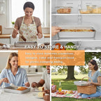 E-far Toaster Oven Baking Pan with Lid, 10.4”x 8”x 2” Stainless Steel Rectangle Sheet Cake Pans with Covers, Small Bakeware for Cakes Brownies Casseroles, Non-toxic & Dishwasher Safe -Set of 2