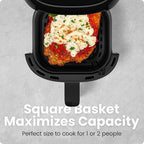 CHEFMAN 2 Qt Mini Air Fryer – Digital Space-Saving Compact Air Fryer with Nonstick and Dishwasher Safe Basket, Quick & Easy Meals in Minutes, Features Digital Timer and Shake Reminder – Black