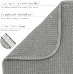S&T INC. Dish Drying Mat, 16” x 18”, Absorbent Microfiber Kitchen Counter Mat, Dish Drying Pad for Dishes, Utensils, Pots and Pans, Large, Grey