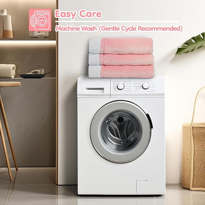 Electric Heated Blanket King Size - 90"x100", Soft Flannel Heating Blanket, 10 Heating Levels, 1-12 H Auto Shut Off, Breathable Warm and Washable for Bed, Light Pink