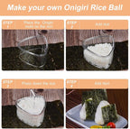 3PCS Clear Onigiri Rice Ball Mold Maker Kit, Musubi Press, Triangle Sushi Press for Kid Lunch Bento, Non-stick, BPA-Free
