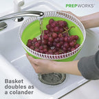 PrepWorks 3 Qt Collapsible Salad Spinner – Space-Saving, Easy-to-Use, BPA-Free, for Quick Salad Washing & Drying, Dishwasher Safe