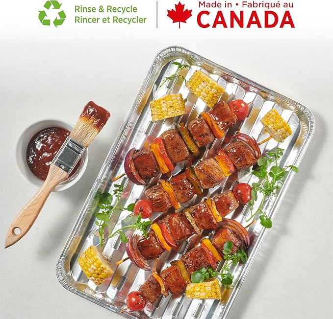 Starfrit 30-Pack Aluminum Grilling Trays - Recyclable - Disposable - Perfect for BBQ