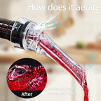 Wine Aerator Pourer Spout Rich Bubbles Decanter Spout Wine Air Aerator Improved Flavor Aerating Pourer Professional Quality Wine Pourer Aerator No-Drip Wine Accessories Gift for Wine Lover