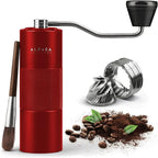 Premium Manual Coffee Grinder for Espresso, Pour Over & French Press with Stainless Steel Conical Burr, Precision Adjustable Hand Grinder, Compact Travel Size - by Alpaca Ventures