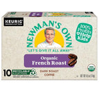 Newman's Own Organic French Roast Coffee, Keurig Single Serve K-Cup Pods, Dark Roast Coffee, 60 Count, (6 Packs of 10)
