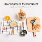 Measuring Cups : U-Taste 18/8 Stainless Steel Measuring Cups and Spoons Set of 10 Piece, Upgraded Thickness Handle(Orange)