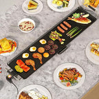 Nightcore 35" Large Electric Griddle, Teppanyaki Grill w/Adjustable Thermostat, Insulated Handles, Drip Tray & Nonstick Surface, Pancake Griddle, Indoor Outdoor Tabletop BBQ Grill for Party Camping
