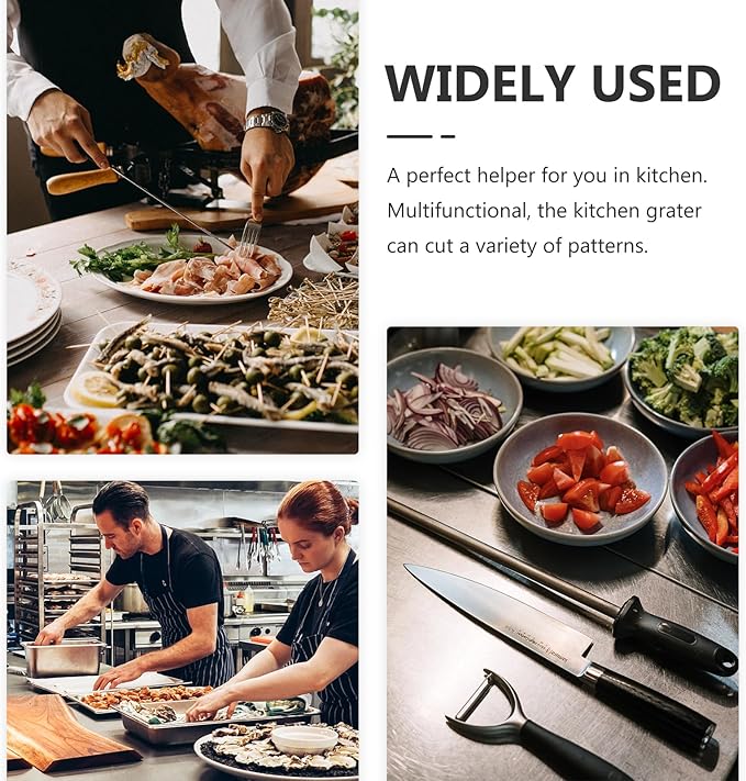 PRETYZOOM Multifunctional Kitchen Grater Slicer Stainless Steel Vegetable Cutter Portable Kitchen Gadget 9.44X7.44X2.36 Inch for Efficient Food Preparation