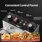 Electric Deep fryer Single Tank Deep Fryer with Basket Capacity 10L Electric Countertop Fryers with 60 Minute Timer for Home Kitchen and Restaurant