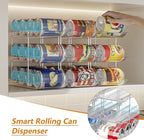 LXLXXL Can Organizer For Pantry Canned Food Goods Organizer For Cabinet Clear Automatic Rolling Can Storage Organizer Pantry Holders Rack, Holds Up to 36 Cans