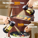 PARACITY Oil Dipenser Bottle with Silicone Bottom, 2 in 1 Olive Oil Sprayer and Dispenser, Oil Spray Bottle 470ML/ 16OZ for Cooking, Kitchen, BBQ, Air Fryer, Salad, Baking(1PC Black)