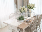 FEXIA Boho Table Runner with Tassels 90 Inches Long for Home Decor Macrame Room Decor Farmhouse Rustic Table Runners for Dining Bedroom Bridal Shower (12x90 Inches)