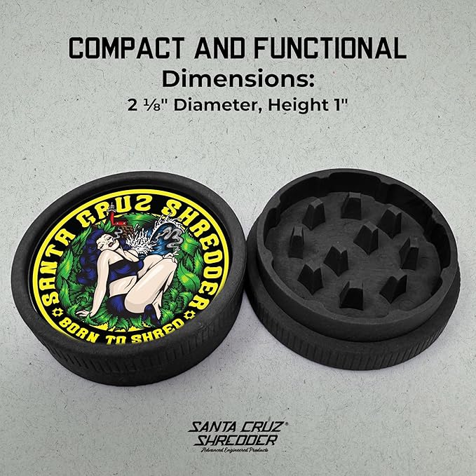 Santa Cruz Shredder Born to Shred Grinder for Herbs Knurled Top for Stronger Grip 2-Piece Medium 2.2