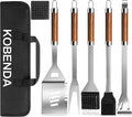 BBQ Grill Tools Set, Stainless Steel Grilling Set with Storage Bag, Spatula, Fork, Cleaning Brush BBQ Accessories, Grill Accessories for Outdoor Cooking Camping, Grilling Gifts for Men