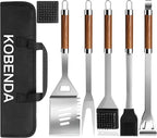 BBQ Grill Tools Set, Stainless Steel Grilling Set with Storage Bag, Spatula, Fork, Cleaning Brush BBQ Accessories, Grill Accessories for Outdoor Cooking Camping, Grilling Gifts for Men