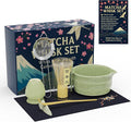 8-Piece Matcha Whisk Set – Ceramic Bowl & Bamboo Tools, Complete Japanese Matcha Tea Ceremony Kit, Green Speckled Chawan with Spout, Matcha Starter Set for Home Rituals & Gifts