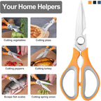 3-Pack Kitchen Shears Heavy Duty All Purpose Stainless Steel Scissors Dishwasher Safe Cooking for Meat, Chicken, Fish, Vegetable