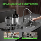 Juicer Machines, Cold Press Juicer with Wide Feed Chute, 3-in-1 Slow Masticating Juicer, Juice, Nut Milk & Sorbet Maker, BPA-Free, High Juice Yield for Whole Fruits & Vegetables Easy to Clean