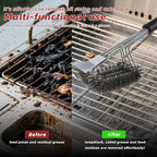 Grill Brush and Grill Brush for Outdoor Grill ，Scraper Extra Strong BBQ Cleaner Accessories Safe Wire Bristles Barbecue Triple Scrubbers Cleaning Brush for Gas/Charcoal Grilling Grates Wizard Tool
