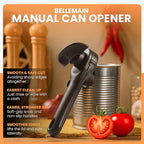 Bellemain- Safe Cut Stainless Steel Ergonomic Can Opener, Manual, Smooth Edge Perfect For Home Chefs and Restauraunts