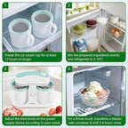 Pukomc Ice Cream Maker Machine for Home Use, with Two Ice Cream Bowls,Simple Operation and Easy to Clean,White Green