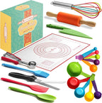 Young Chefs Kids Cooking Sets Real - 19 Pieces Real Baking Set - Easter Gifts for Kids 8-12 Years Cooking and Baking Set for Kids– Giftable Sets for Girls and Boys
