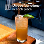 Clear 20 oz Tall Iced Tea Glasses (set of 6), Hand Blown Mexican Glassware, Recycled Glass Drinking Glasses, Lead-Free, Cocktail Margarita Glasses, Wine Glasses, Shot Glasses, Whiskey Glasses (IceTea)
