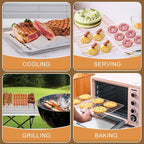 Cooling Rack for Baking 3 Tiers, 16" x 10" Cookie Cooling Wire Rack Stackable Collapsible Nonstick, Stainless Steel Baking Cooking Cooling Racks with Optimum Air Flow, Rose Gold