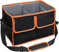 Large Grill Caddy with Paper Towel Holder - BBQ Caddy Organizer for Utensil, Condiment - Easy Carry Picnic Caddy - Griddle Caddy for Camping, Travel, RV - 600D Waterproof Oxford Fabric