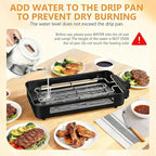 Electric Indoor Grill 1700W, 2 in 1 Smokeless Indoor Grill for Kitchen with Non-stick Removable Grill & Griddle Plate,Temperature Control Korean BBQ Grill with 3 Cheese Pans Dishwasher Safe