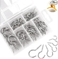 Screw Hooks, 75PCS Sliver Cup Hooks, Small Screw in Hook for Wood, Metal Srew in Hook for Hanging Mug Key and Garden Lights(6 Sizes)