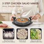 XL Chicken Shredder, Large Pro Meat Shredder Tool Twist with Ergonomic Handle, Strong Non-Slip Base, Dishwasher Safe, Kitchen Chicken Grinder for Ground Food, Vegetables, Black