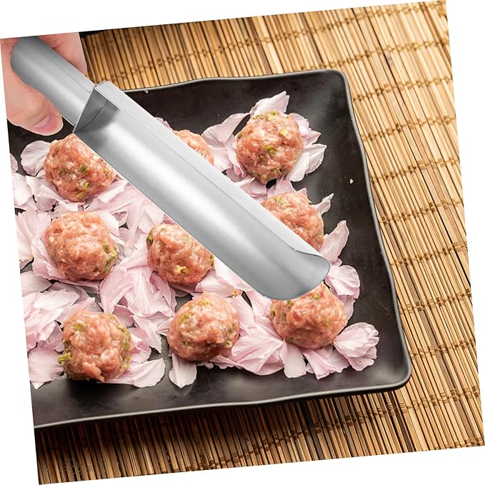 304 Stainless Steel Dual-Head Meatball Maker Tool Set Versatile Shrimp Ball and Meatball Mold for Home Cooking Easy to Use Kitchen Gadget for Meat and Fish Balls