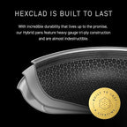 HexClad Hybrid Nonstick Double Burner Griddle, Stay-Cool Handles, Dishwasher-Friendly, Oven-Safe Up to 900°F, Induction Ready, Compatible with All Cooktops