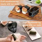 3PCS Clear Black Onigiri Rice Ball Mold Maker Kit, Musubi Press, Triangle Sushi Press for Kid Lunch Bento, Non-stick, BPA-Free