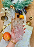 KLIFA- ASPEN- 12.7 & 17.6 oz, Set of 8, Acrylic Vintage Tumbler & Highball Drinking Glasses Set, Shatter-proof Tumblers, BPA-Free, Stackable Plastic Drinkware, Dishwasher Safe Cups, Clear