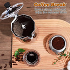No Coating 4 Cup Aluminum and Stainless Steel Moka Pot Stovetop Espresso Maker Italian Coffee Machine 220ml 7.44oz Suitable for Gas Induction Stovetop Greca Coffee Maker Percolator Silver