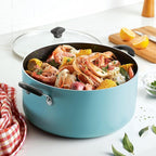 Farberware Cookware Nonstick Stockpot with Lid, 10.5 Quart, Aqua