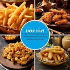 Pukomc Electric Double Deep Fryer with 2 Baskets & Lids, 3L Stainless Steel Removable Double Fryer,Temperature Control,Overheat Protection,3000W